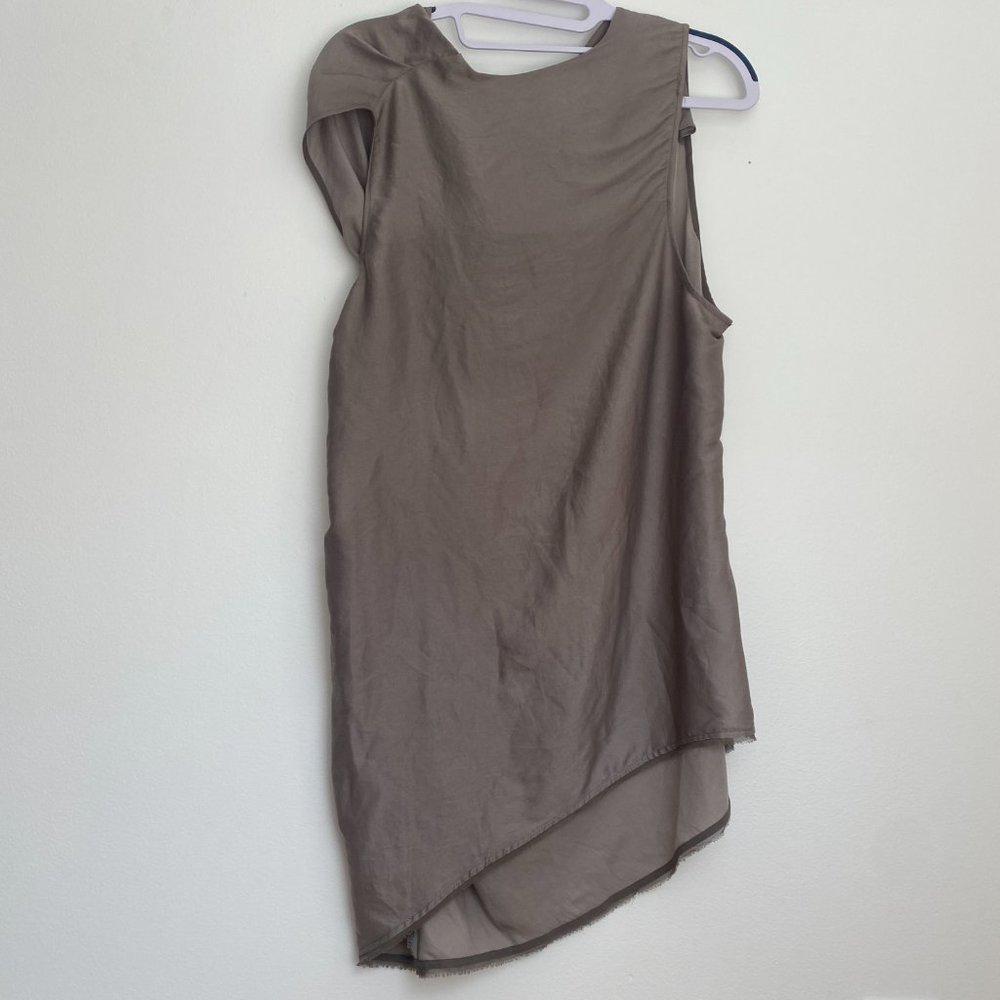 Silk Helmut Lang Cinched Asymmetrical Top - Picture 2 of 7